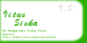 vitus siska business card